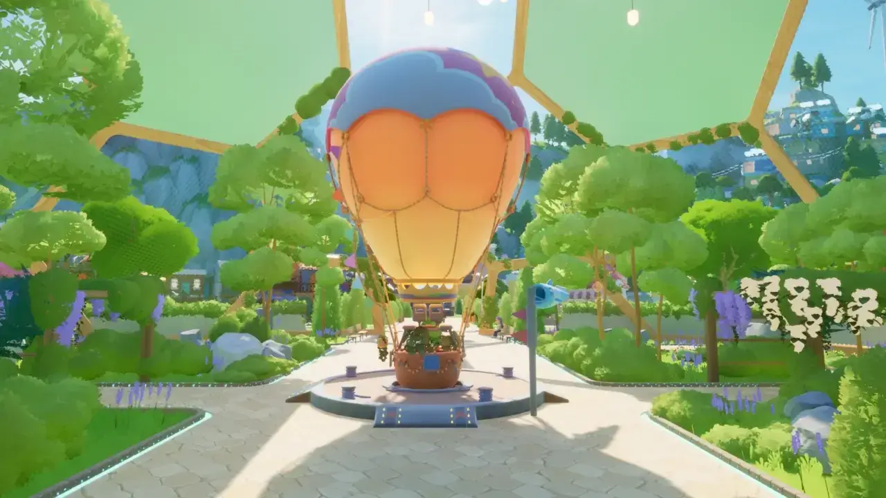 The Dome balloon shown in the neighborhood travel tutorial